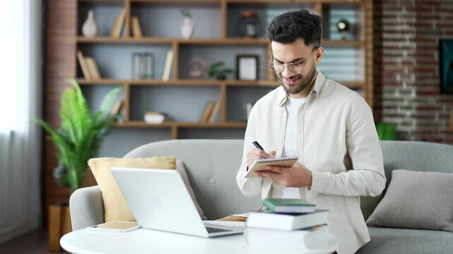 Student schedules online English lesson for studying remotly