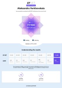 C2 EF SET Certificate confirmation